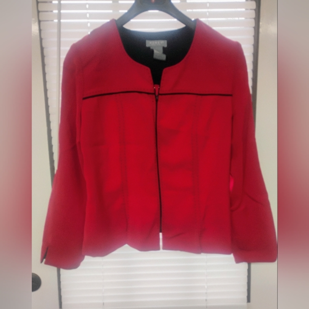 Koret Dress Red Skirt Suit Set Women’s Size 12 Plus Career Blazer Jacket 2 Piece